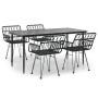 Juego de comedor de jardín 5 piezas ratán sintético negro de , Conjuntos de jardín - Ref: Foro24-3157855, Precio: 407,90 €, D...
