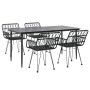 Juego de comedor de jardín 5 piezas ratán sintético negro de , Conjuntos de jardín - Ref: Foro24-3157855, Precio: 407,90 €, D...