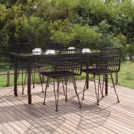Juego de comedor de jardín 5 piezas ratán sintético negro de , Conjuntos de jardín - Ref: Foro24-3157897, Precio: 410,25 €, D...