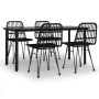 Juego de comedor de jardín 5 piezas ratán sintético negro de , Conjuntos de jardín - Ref: Foro24-3157897, Precio: 410,25 €, D...