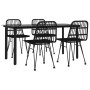 Juego de comedor de jardín 5 piezas ratán sintético negro de , Conjuntos de jardín - Ref: Foro24-3157897, Precio: 410,25 €, D...