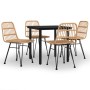 Juego de comedor de jardín 5 piezas ratán sintético de , Conjuntos de jardín - Ref: Foro24-3157888, Precio: 380,86 €, Descuen...