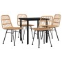 Juego de comedor de jardín 5 piezas ratán sintético de , Conjuntos de jardín - Ref: Foro24-3157888, Precio: 380,86 €, Descuen...