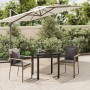 Set comedor jardín 3 pzas y cojines ratán sintético negro gris de , Conjuntos de jardín - Ref: Foro24-3185113, Precio: 194,77...