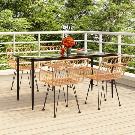 Juego de comedor de jardín 5 piezas ratán sintético de , Conjuntos de jardín - Ref: Foro24-3157848, Precio: 402,92 €, Descuen...