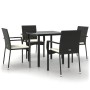 Set de muebles jardín 5 pzas con cojines ratán sintético negro de , Conjuntos de jardín - Ref: Foro24-3185132, Precio: 325,39...