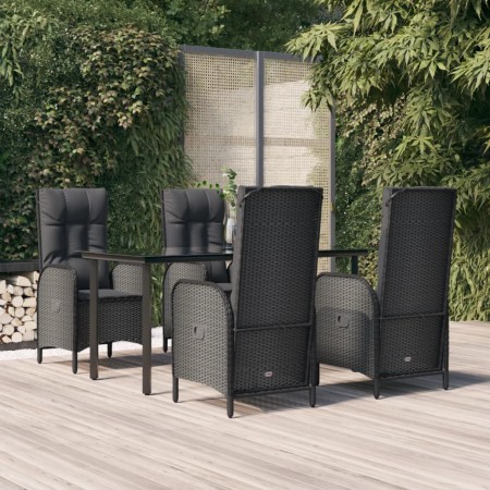 Set de muebles jardín 5 pzas con cojines ratán sintético negro de , Conjuntos de jardín - Ref: Foro24-3185191, Precio: 682,49...