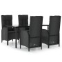 Set de muebles jardín 5 pzas con cojines ratán sintético negro de , Conjuntos de jardín - Ref: Foro24-3185191, Precio: 682,49...