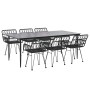 Juego de comedor de jardín 7 piezas ratán sintético negro de , Conjuntos de jardín - Ref: Foro24-3157857, Precio: 641,70 €, D...
