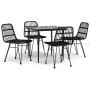 Juego de comedor de jardín 5 piezas ratán sintético negro de , Conjuntos de jardín - Ref: Foro24-3157881, Precio: 385,02 €, D...