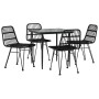 Juego de comedor de jardín 5 piezas ratán sintético negro de , Conjuntos de jardín - Ref: Foro24-3157881, Precio: 385,02 €, D...