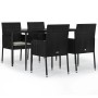 Set de muebles jardín 5 pzas con cojines ratán sintético negro de , Conjuntos de jardín - Ref: Foro24-3185145, Precio: 347,52...