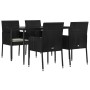 Set de muebles jardín 5 pzas con cojines ratán sintético negro de , Conjuntos de jardín - Ref: Foro24-3185145, Precio: 347,52...