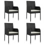 Set de muebles jardín 5 pzas con cojines ratán sintético negro de , Conjuntos de jardín - Ref: Foro24-3185145, Precio: 347,52...