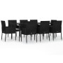 Set de comedor de jardín 9 pzas y cojines ratán sintético negro de , Conjuntos de jardín - Ref: Foro24-3185147, Precio: 660,2...