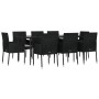 Set de comedor de jardín 9 pzas y cojines ratán sintético negro de , Conjuntos de jardín - Ref: Foro24-3185147, Precio: 660,2...