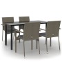 Set comedor jardín 5 pzas y cojines ratán sintético negro gris de , Conjuntos de jardín - Ref: Foro24-3185139, Precio: 369,00...