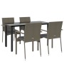 Set comedor jardín 5 pzas y cojines ratán sintético negro gris de , Conjuntos de jardín - Ref: Foro24-3185139, Precio: 369,00...