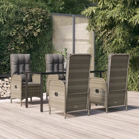 Set comedor jardín 5 pzas y cojines ratán sintético negro gris de , Conjuntos de jardín - Ref: Foro24-3185201, Precio: 724,58...