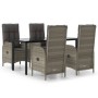 Set comedor jardín 5 pzas y cojines ratán sintético negro gris de , Conjuntos de jardín - Ref: Foro24-3185201, Precio: 724,58...