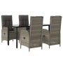 Set comedor jardín 5 pzas y cojines ratán sintético negro gris de , Conjuntos de jardín - Ref: Foro24-3185201, Precio: 724,58...