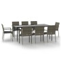 Set comedor jardín 9 pzas y cojines ratán sintético negro gris de , Conjuntos de jardín - Ref: Foro24-3185130, Precio: 683,37...