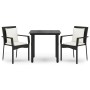 Set comedor de jardín 3 pzas con cojines ratán sintético negro de , Conjuntos de jardín - Ref: Foro24-3185107, Precio: 192,05...