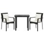 Set comedor de jardín 3 pzas con cojines ratán sintético negro de , Conjuntos de jardín - Ref: Foro24-3185107, Precio: 192,05...