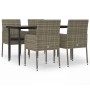 Set comedor jardín 5 pzas y cojines ratán sintético negro gris de , Conjuntos de jardín - Ref: Foro24-3185151, Precio: 349,79...