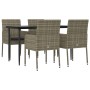 Set comedor jardín 5 pzas y cojines ratán sintético negro gris de , Conjuntos de jardín - Ref: Foro24-3185151, Precio: 349,79...