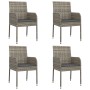 Set comedor jardín 5 pzas y cojines ratán sintético negro gris de , Conjuntos de jardín - Ref: Foro24-3185151, Precio: 349,79...