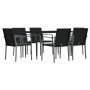 Juego comedor jardín 7 piezas y cojines ratán sintético y acero de , Conjuntos de jardín - Ref: Foro24-3186944, Precio: 432,2...