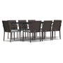 Juego comedor jardín 9 piezas y cojines ratán sintético y acero de , Conjuntos de jardín - Ref: Foro24-3186950, Precio: 592,1...