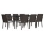 Juego comedor jardín 9 piezas y cojines ratán sintético y acero de , Conjuntos de jardín - Ref: Foro24-3186950, Precio: 592,1...