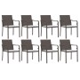 Juego comedor jardín 9 piezas y cojines ratán sintético y acero de , Conjuntos de jardín - Ref: Foro24-3186950, Precio: 592,1...