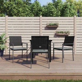 Juego comedor jardín 5 piezas y cojines ratán sintético y acero de , Conjuntos de jardín - Ref: Foro24-3187018, Precio: 270,1...