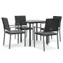 Juego comedor jardín 5 piezas y cojines ratán sintético y acero de , Conjuntos de jardín - Ref: Foro24-3187018, Precio: 270,1...