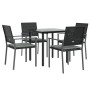 Juego comedor jardín 5 piezas y cojines ratán sintético y acero de , Conjuntos de jardín - Ref: Foro24-3187018, Precio: 270,1...