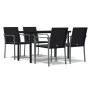 Juego comedor jardín 5 piezas y cojines ratán sintético y acero de , Conjuntos de jardín - Ref: Foro24-3186959, Precio: 334,2...