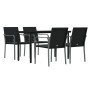 Juego comedor jardín 5 piezas y cojines ratán sintético y acero de , Conjuntos de jardín - Ref: Foro24-3186959, Precio: 334,2...