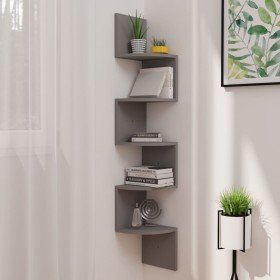 Estante de esquina de pared madera ingeniería gris 19x19x123 cm en Estanterías | Comprar online en Foru.es