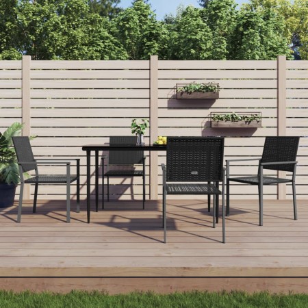 Juego de comedor para jardín 5 piezas ratán sintético y acero de , Conjuntos de jardín - Ref: Foro24-3187007, Precio: 279,28 ...
