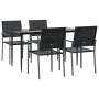 Juego de comedor para jardín 5 piezas ratán sintético y acero de , Conjuntos de jardín - Ref: Foro24-3187007, Precio: 279,28 ...