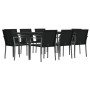 Juego comedor jardín 9 piezas y cojines ratán sintético y acero de , Conjuntos de jardín - Ref: Foro24-3186952, Precio: 632,2...