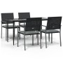 Juego comedor jardín 5 piezas y cojines ratán sintético y acero de , Conjuntos de jardín - Ref: Foro24-3187005, Precio: 305,2...