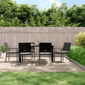 Juego comedor jardín 7 piezas y cojines ratán sintético y acero de , Conjuntos de jardín - Ref: Foro24-3187026, Precio: 409,7...