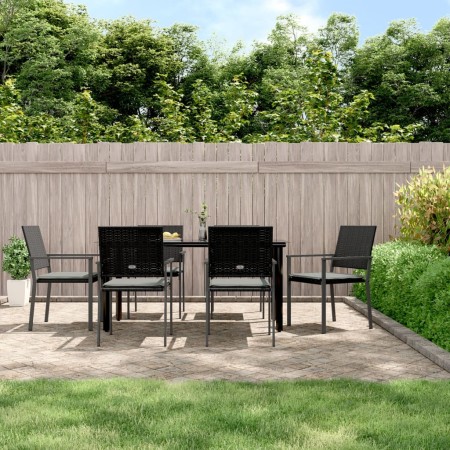 Juego comedor jardín 7 piezas y cojines ratán sintético y acero de , Conjuntos de jardín - Ref: Foro24-3187026, Precio: 409,7...