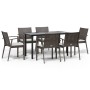 Juego comedor jardín 7 piezas y cojines ratán sintético y acero de , Conjuntos de jardín - Ref: Foro24-3186990, Precio: 524,8...