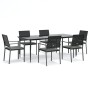 Juego comedor jardín 7 piezas y cojines ratán sintético y acero de , Conjuntos de jardín - Ref: Foro24-3187013, Precio: 475,1...
