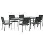 Juego comedor jardín 7 piezas y cojines ratán sintético y acero de , Conjuntos de jardín - Ref: Foro24-3187013, Precio: 475,1...
